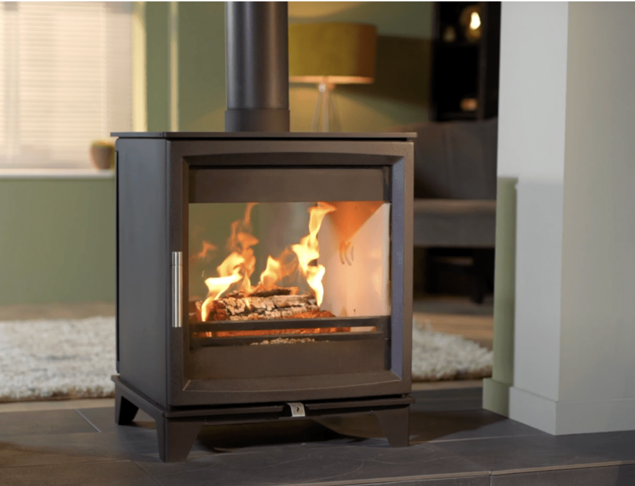 Charlton & Jenrick Woodtec 8KW Double Sided Wood Burning Stove - Inc Fuel Retainer