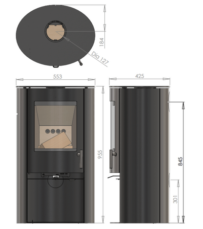 Charlton & Jenrick Fireline FCS Cylinder Stove