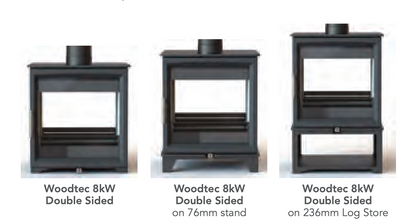 Charlton & Jenrick Woodtec 8KW Double Sided Wood Burning Stove - Inc Fuel Retainer