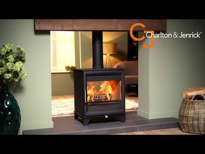 Charlton & Jenrick Woodtec 8KW Double Sided Wood Burning Stove - Inc Fuel Retainer