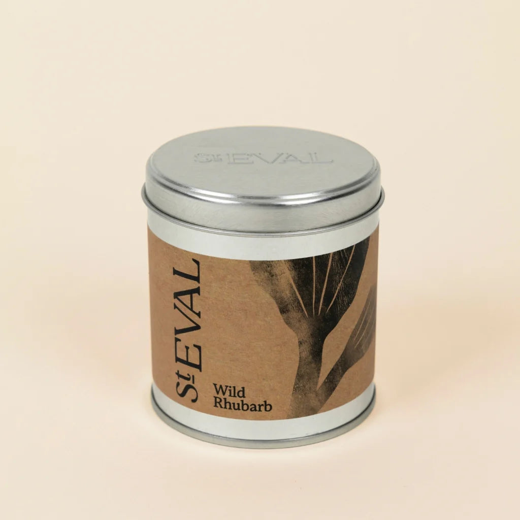 St Eval Wild Rhubarb Scented Tin Candle